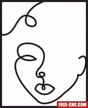 Face women decorative art design - Free dxf download