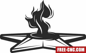 Eternal flame clipart - Download free dxf for cnc plasma cutting