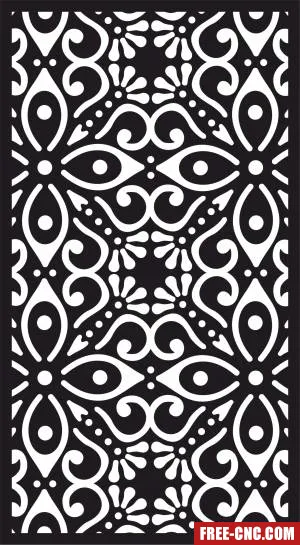 Decorative panel door wall screen pattern - Free dxf files ready to cut
