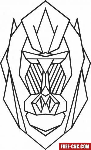 Geometric polygon gorilla - Free dxf for laser cutting and plasma