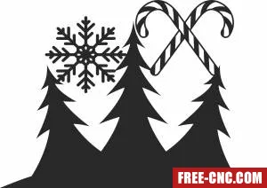 Christmas trees clipart - Free dxf for laser cutting and plasma