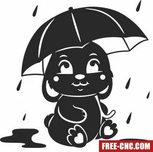 Bunny in the rain - Free dxf download