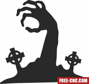 Cemetery zombie hand halloween - Download free dxf for cnc plasma cutting