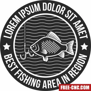 Fishing sign logo - Download free dxf for cnc plasma cutting