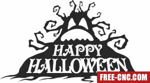 Happy halloween spooky tree - Free dxf for laser cutting and plasma