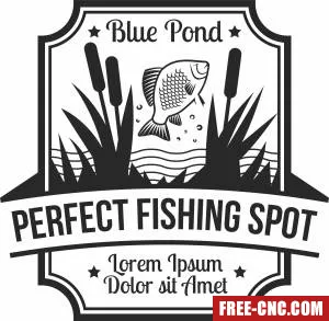 Fishing logo - Free dxf files ready to cut