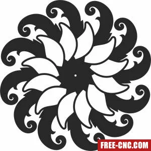 Mandala cliparts wall clocks - Free dxf files ready to cut