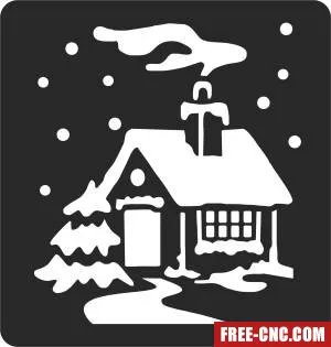 Christmas house art - Download free dxf for cnc plasma cutting