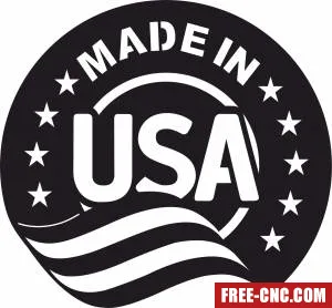 Made in usa sign with flag - Download free dxf for cnc plasma cutting