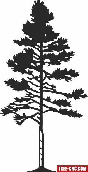 Pine tree silhouette - Free dxf for laser cutting and plasma