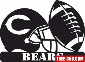 Chicago bears nfl helmet logo - free dxf download