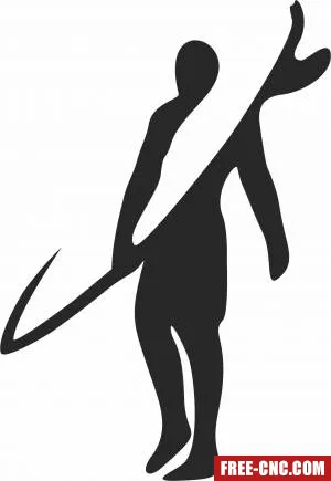 Surf man wall decor - Free dxf files ready to cut