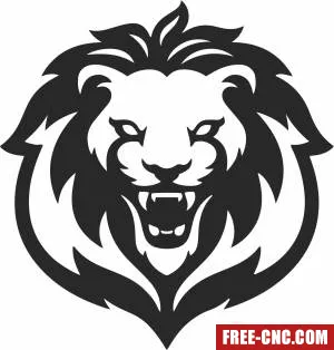 Lion face clipart - Free dxf files ready to cut