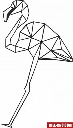 Geometric polygon flamingo - Free dxf files ready to cut