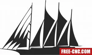 Sailboat sailing ship - Free dxf for laser cutting and plasma