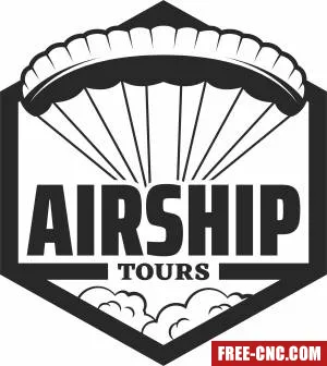 Airship tours clipart - Free dxf files ready to cut