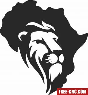 African lion wall decor - Free dxf files ready to cut