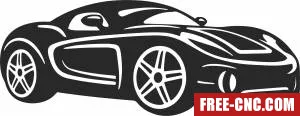 Racing sport car - Free dxf for laser cutting and plasma