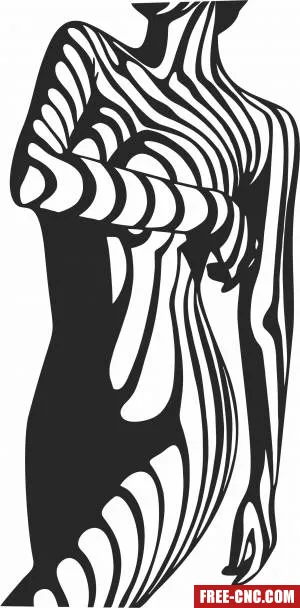 Woman body wall decor - Download free dxf for cnc plasma cutting