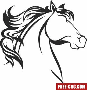 Horse head cliparts - Free dxf download