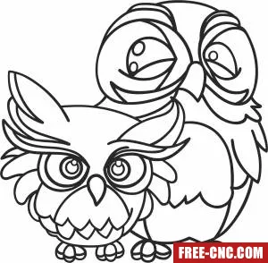 Owls cliparts - Download free dxf for cnc plasma cutting