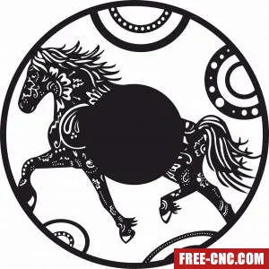 Horse vinyl clock - free dxf download