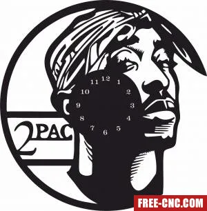 2 pac wall clock - free dxf download