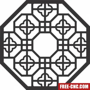 Wall decorative pattern for windows - free dxf download