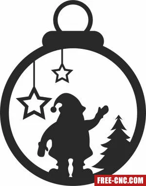 Christmas santa ornament ball - Free dxf download