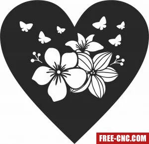 Heart with flower - Download free dxf for cnc plasma cutting