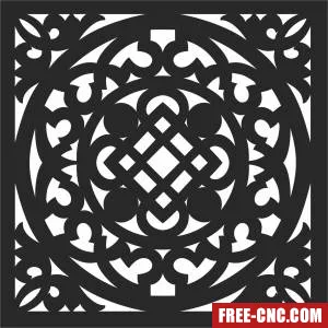 Screen pattern wall screen - Free dxf for laser cutting and plasma
