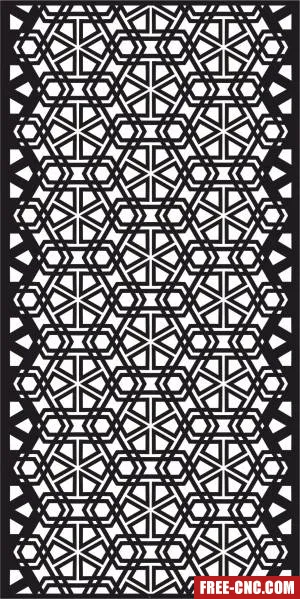 Decorative wall screen door geometric panel pattern - Download free dxf for cnc plasma cutting