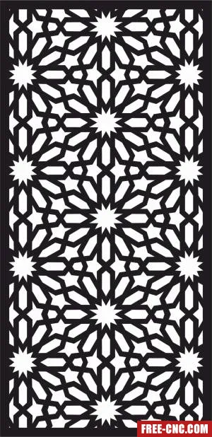 Decorative hanging screen partition door geometric panel pattern - Free dxf download