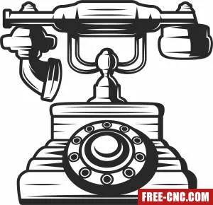 Old retro phone vintage - Free dxf files ready to cut