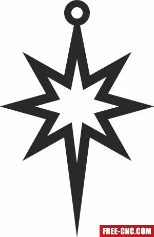 Christmas star ornament decor tree - Free dxf for laser cutting and plasma