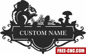 Squirrel address sign - Free dxf for laser cutting and plasma