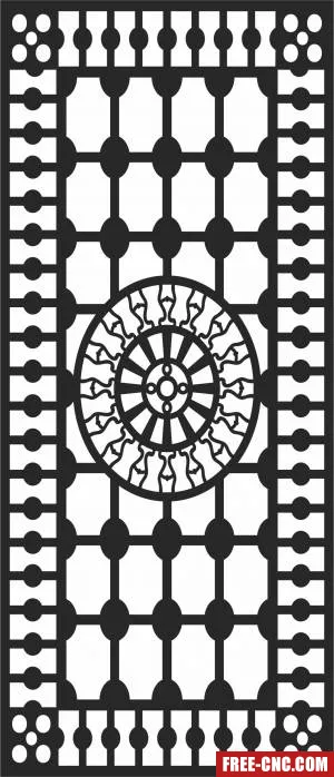 Door decorative pattern screen - Free dxf files ready to cut
