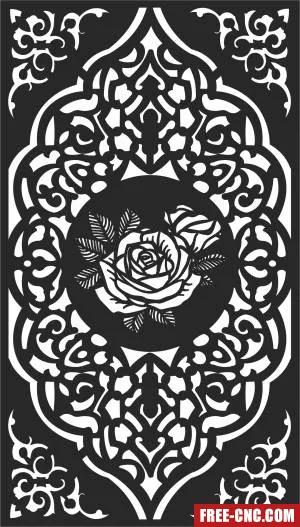 Door pattern screen decorative door screen - Free dxf for laser cutting and plasma
