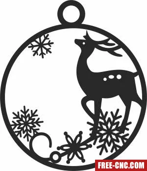 Deer christmas ornaments - Free dxf files ready to cut