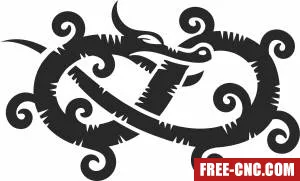 Norse dragon viking clipart - Free dxf for laser cutting and plasma