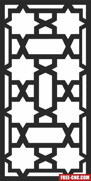 Decorative wall screen pattern panel - Free dxf for laser cutting and plasma