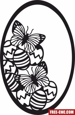 Happy easter egg butterfly design - Download free dxf for cnc plasma cutting