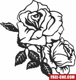 Flowers rose clipart - Free dxf for laser cutting and plasma