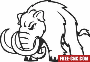 Mammoth mascot elephant clipart - Download free dxf for cnc plasma cutting