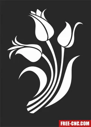 Flowers wall decors - Free dxf for laser cutting and plasma