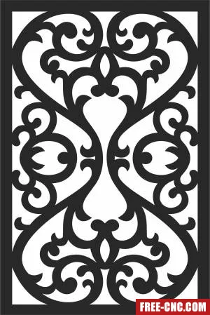 Decorative pattern screen pattern - Free dxf for laser cutting and plasma