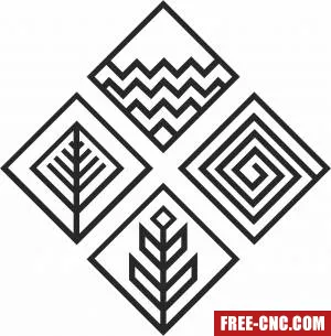 Wall art decor sign - Free dxf for laser cutting and plasma