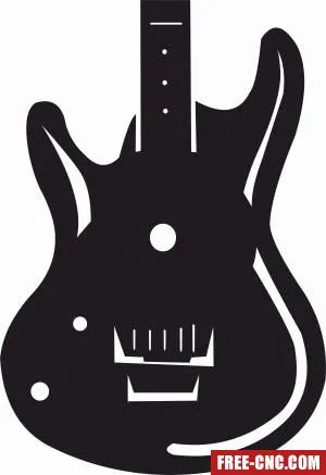 Electric guitar wall clock - free dxf download