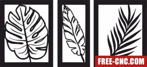 Leaves leaf artwork wall art - Free dxf files ready to cut