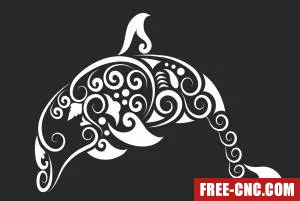 Dolphin decorative art - Download free dxf for cnc plasma cutting